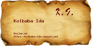 Kolbaba Ida névjegykártya